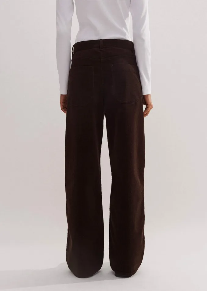 Women Cord Baggy Pant Warm Chocolate MEEM