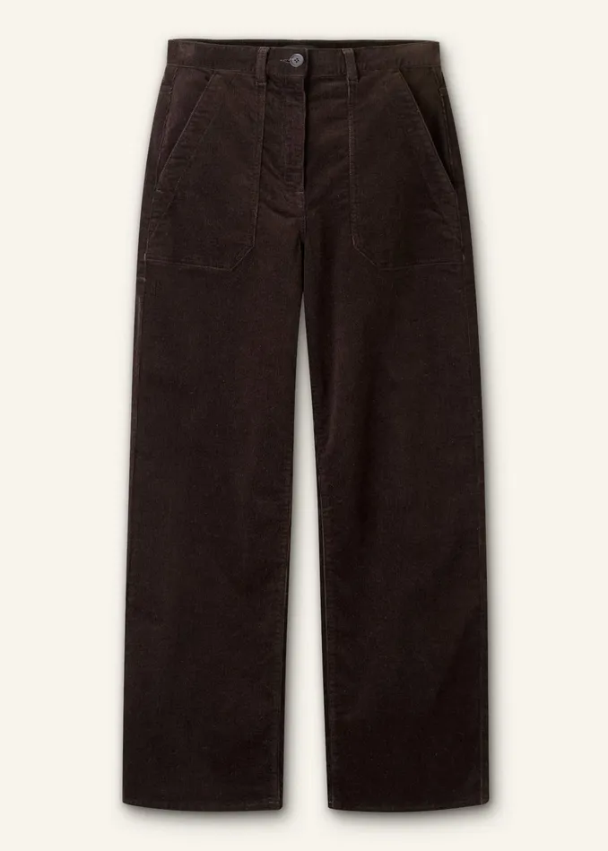 Women Cord Baggy Pant Warm Chocolate MEEM