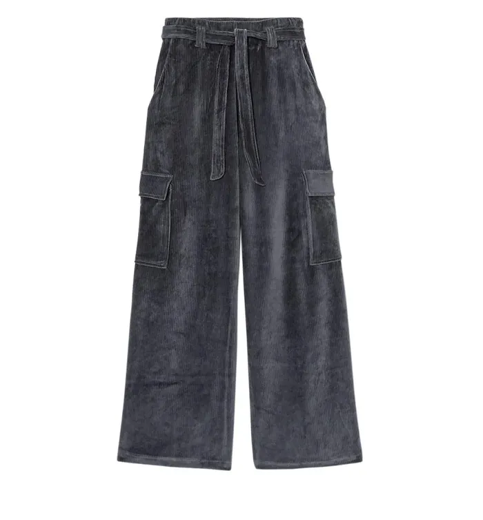 Women Corduroy Trousers 8211 Acier Moyen Promod Trousers Women Corduroy Trousers 8211 Acier Moyen Promod Trousers