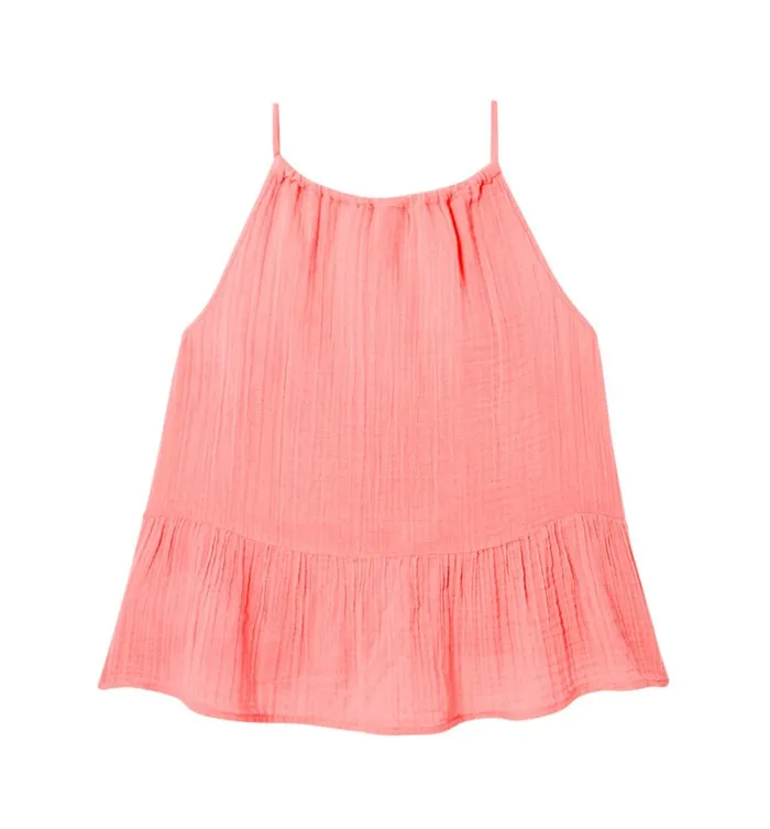 Women Cotton Gauze Top 8211 Coral Promod Tops Women Cotton Gauze Top 8211 Coral Promod Tops