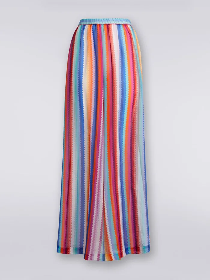 Women Cover Up Trousers In Zigzag Cotton And Silk Multicoloured Missoni Beachwear