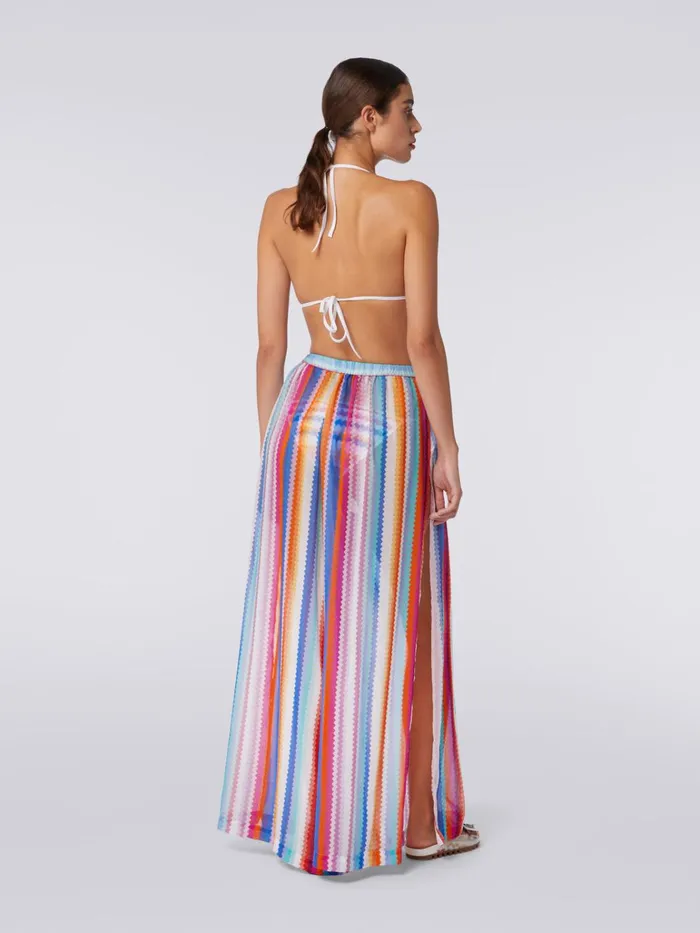 Women Cover Up Trousers In Zigzag Cotton And Silk Multicoloured Missoni Beachwear