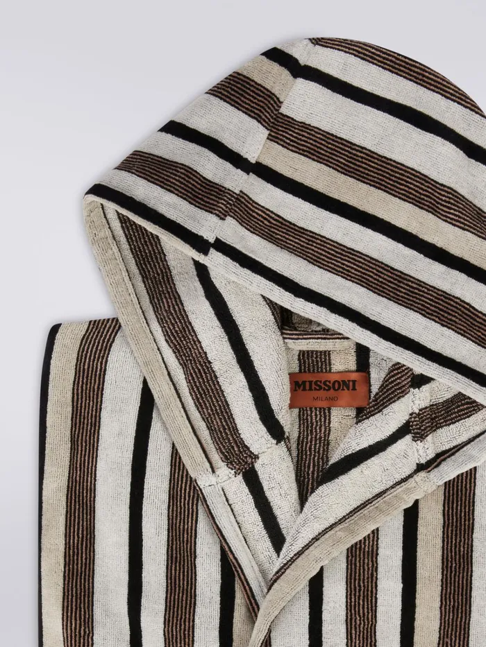Women Craig Hooded Bathrobe Black and White Missoni Bathrobes Women Craig Hooded Bathrobe Black and White Missoni Bathrobes