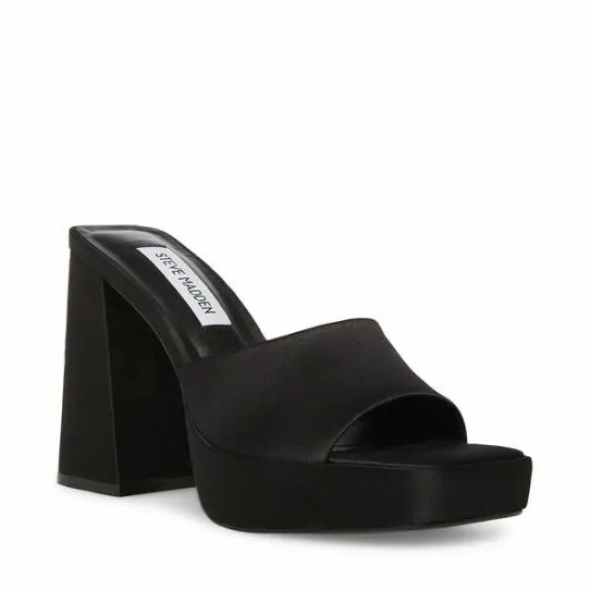 Women CRISTO BLACK SATIN Black Satin Steve Madden Heels Women CRISTO BLACK SATIN Black Satin Steve Madden Heels
