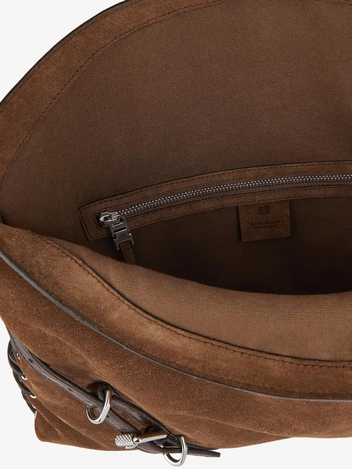 Women Crossbody Bags Givenchy Medium Voyou Boyfriend Bag In Corset Style Suede Walnut Brown
