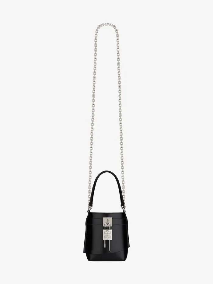 Women Crossbody Bags Givenchy Micro Shark Lock Bucket Bag In Box Leather Black Women Crossbody Bags Givenchy Micro Shark Lock Bucket Bag In Box Leather Black