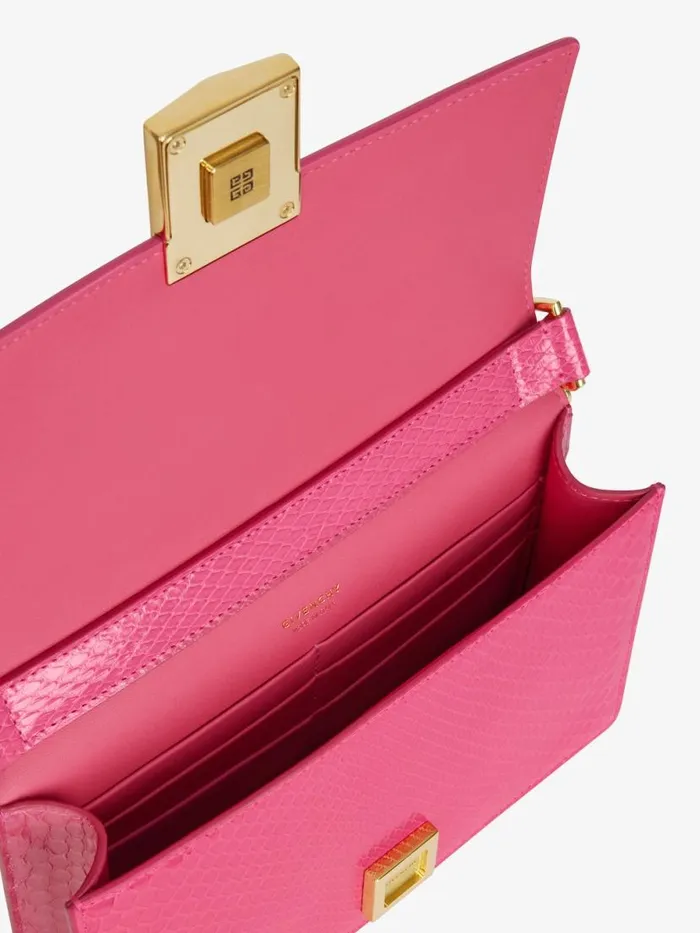 Women Crossbody Bags Givenchy Small 4G Bag In Python With Chain Neon Pink Women Crossbody Bags Givenchy Small 4G Bag In Python With Chain Neon Pink