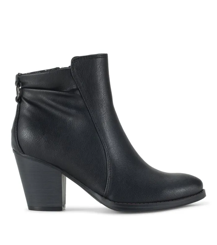 Women Crystal Block Heel Bootie Black Baretraps Booties