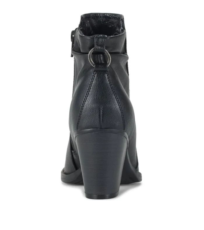 Women Crystal Block Heel Bootie Black Baretraps Booties