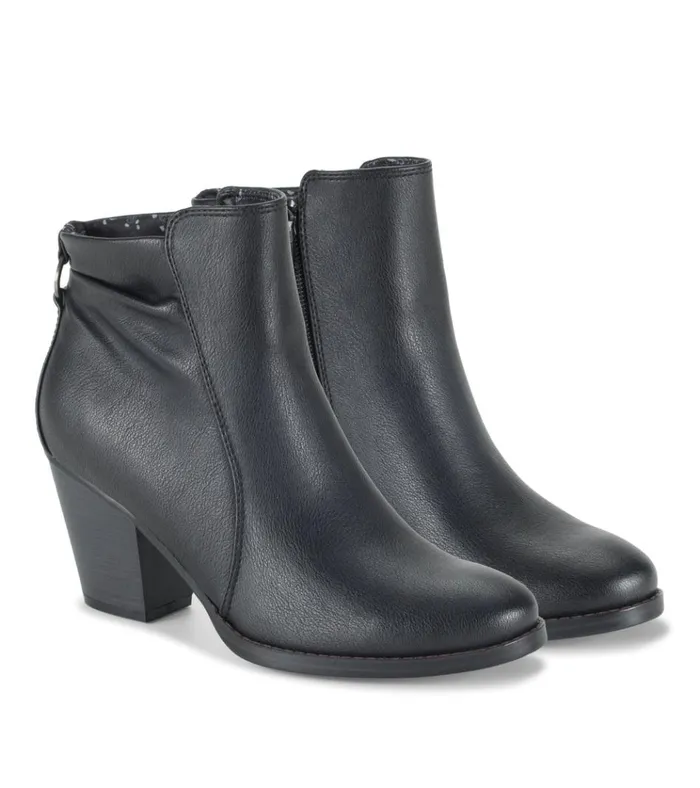 Women Crystal Block Heel Bootie Black Baretraps Booties