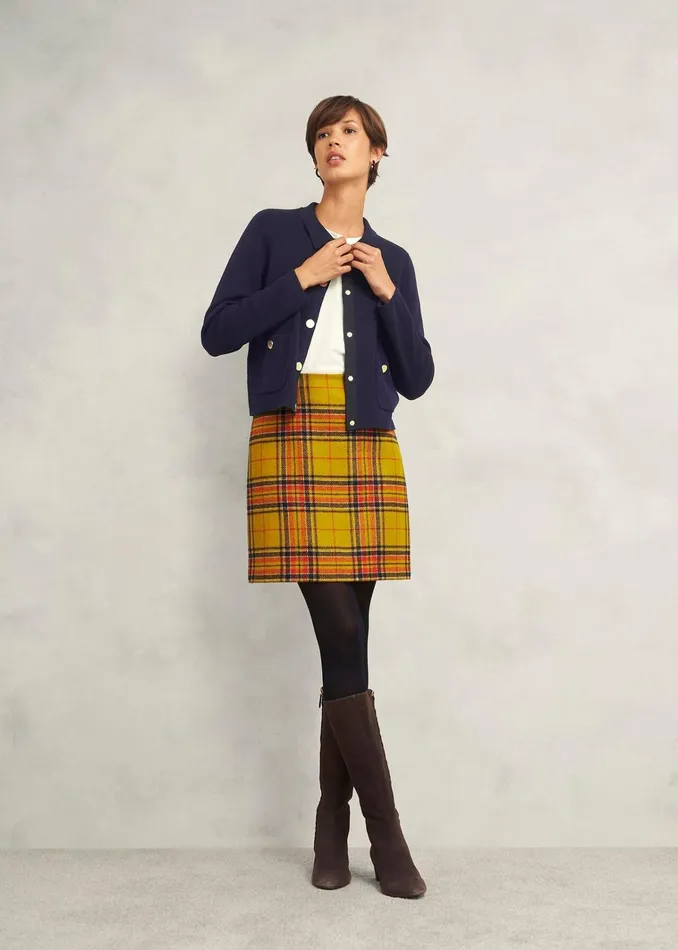 Women Daisy Cotton Wool Knitted Jacket Hobbs Navy Hobbs Jumpers and Cardigans