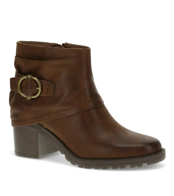 Women Deborah Block Heel Bootie Brush Brown Baretraps Booties
