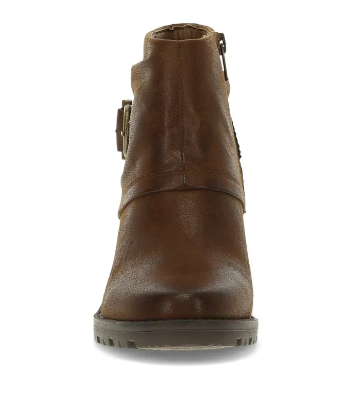 Women Deborah Block Heel Bootie Brush Brown Baretraps Booties