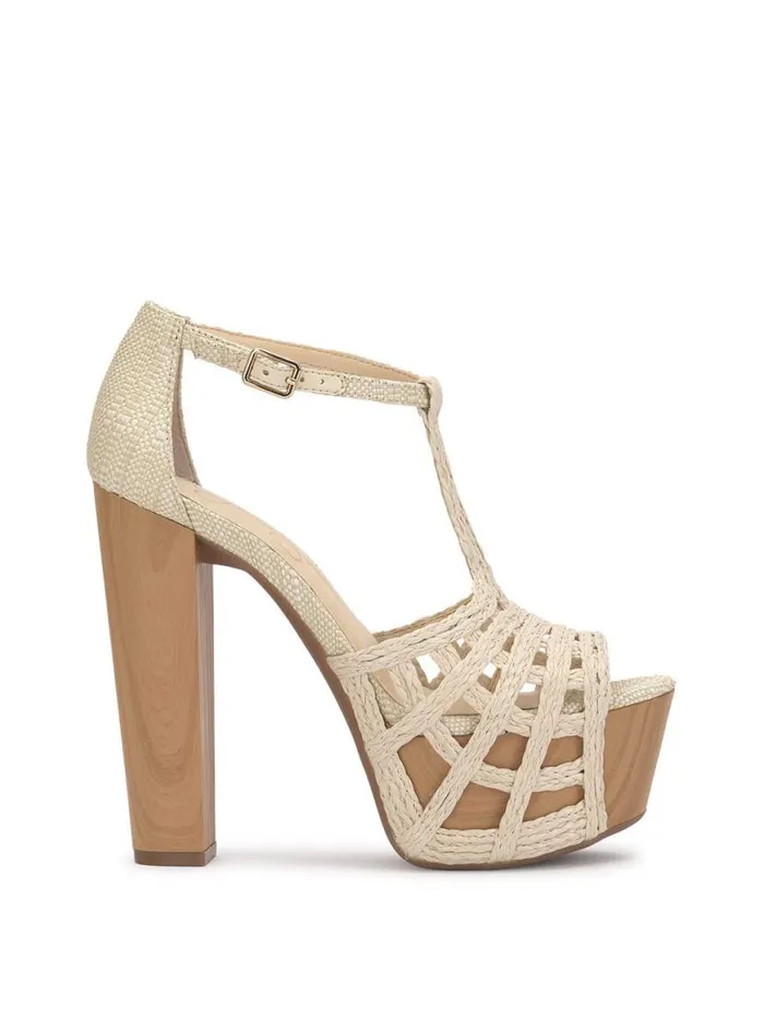 Women Delei TStrap Platform Sandal In White Jessica Simpson Platforms