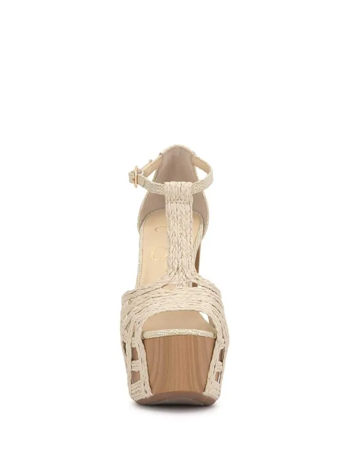 Women Delei TStrap Platform Sandal In White Jessica Simpson Platforms