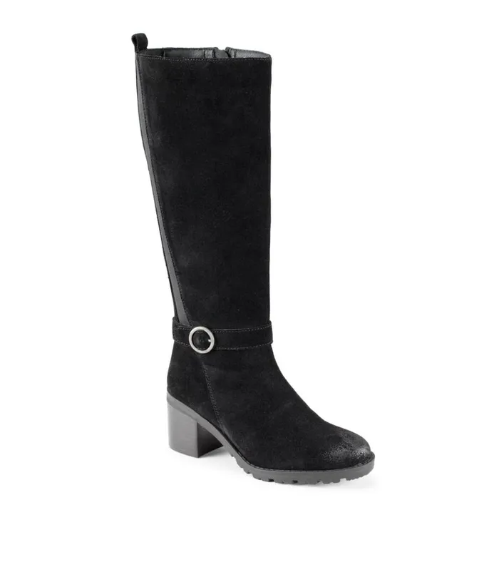 Women Della Tall Boot Black Suede Baretraps Knee High Boots