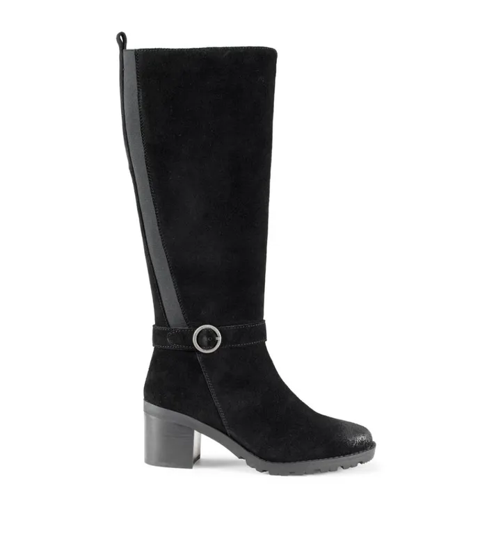 Women Della Tall Boot Black Suede Baretraps Knee High Boots
