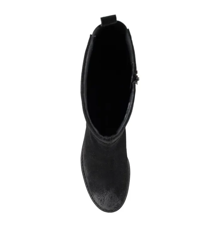 Women Della Tall Boot Black Suede Baretraps Knee High Boots