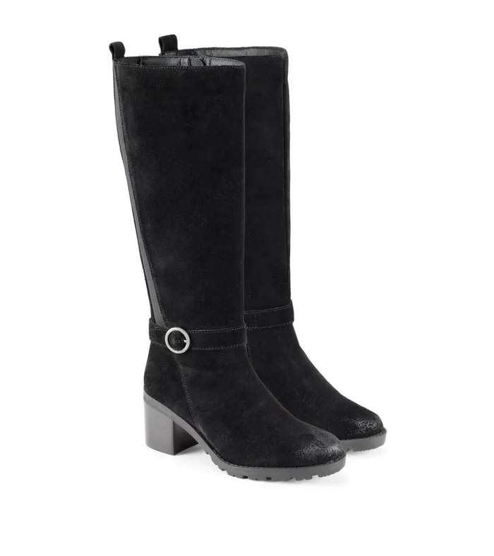 Women Della Tall Boot Black Suede Baretraps Knee High Boots