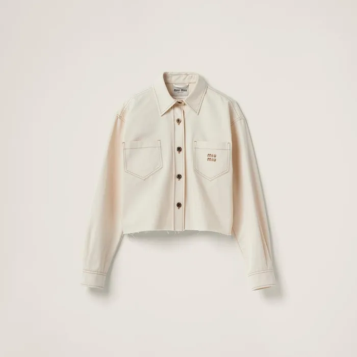 Women Denim Miu Miu Denim Blouson Jacket Natural