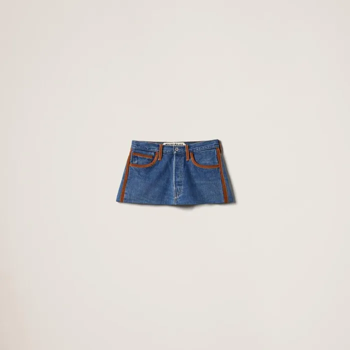 Women Denim Miu Miu Denim Miniskirt Navy