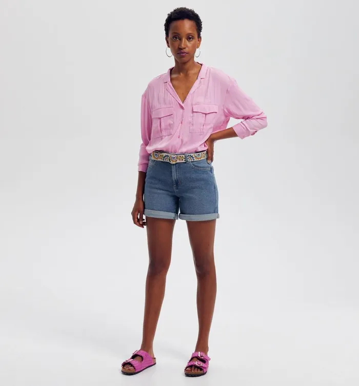 Women Denim Shorts 8211 Medium Denim Promod Shorts Women Denim Shorts 8211 Medium Denim Promod Shorts