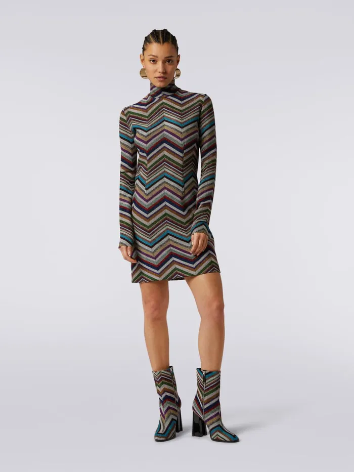 Women Dress In Zigzag Lam Wool And Viscose Blend Multicoloured Missoni Dresses Women Dress In Zigzag Lam Wool And Viscose Blend Multicoloured Missoni Dresses
