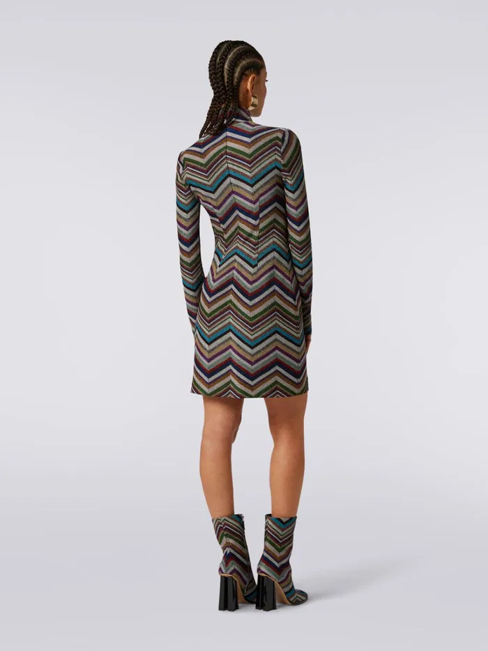 Women Dress In Zigzag Lam Wool And Viscose Blend Multicoloured Missoni Dresses Women Dress In Zigzag Lam Wool And Viscose Blend Multicoloured Missoni Dresses