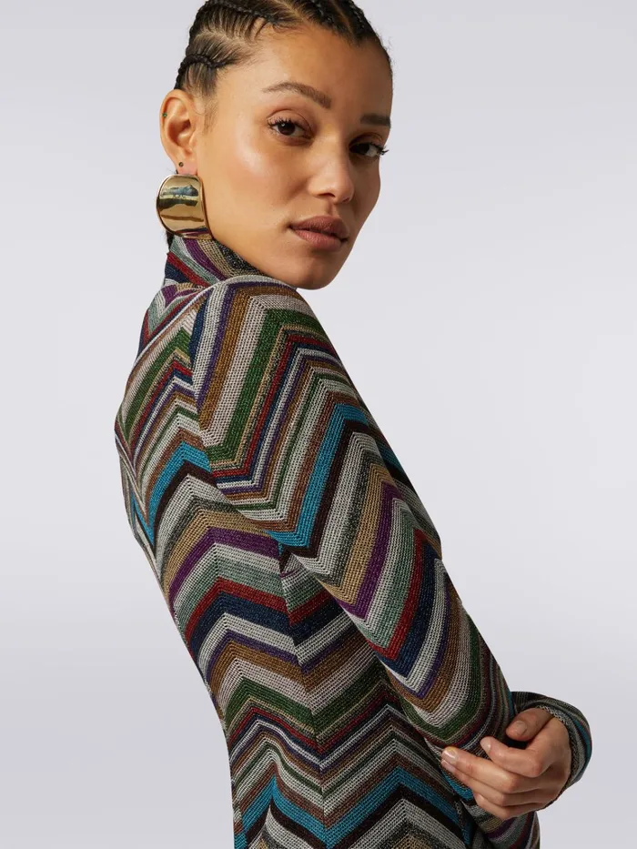 Women Dress In Zigzag Lam Wool And Viscose Blend Multicoloured Missoni Dresses Women Dress In Zigzag Lam Wool And Viscose Blend Multicoloured Missoni Dresses