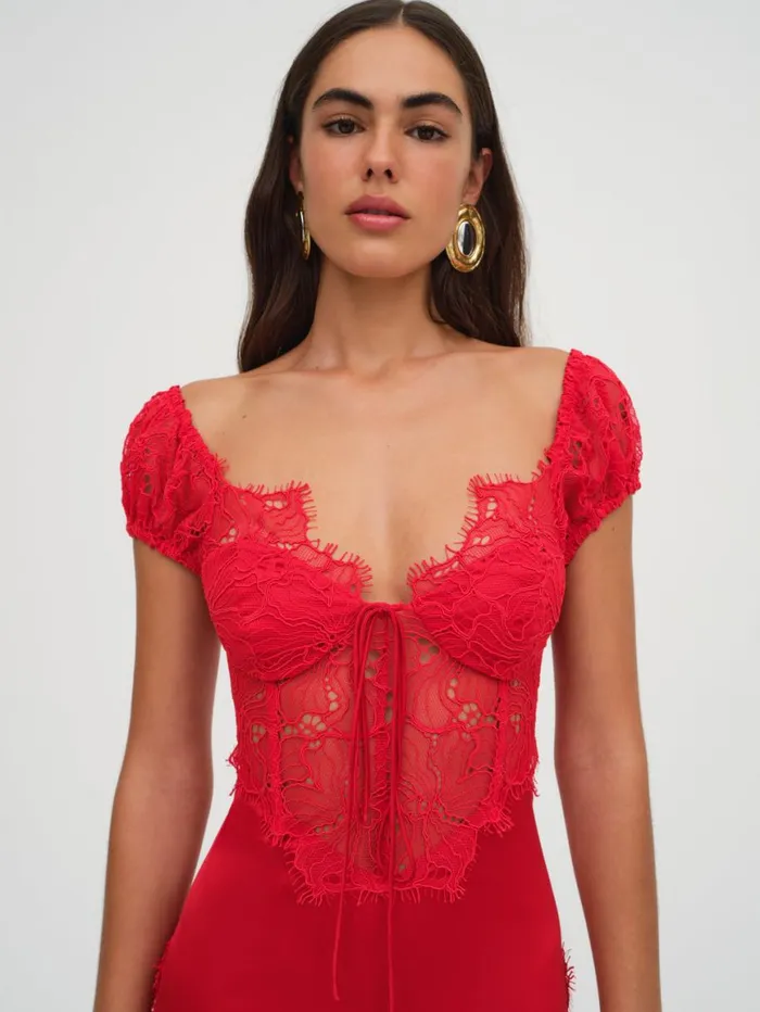 Women Dresses For Love and Lemons Casey Maxi Dress Red Women Dresses For Love and Lemons Casey Maxi Dress Red