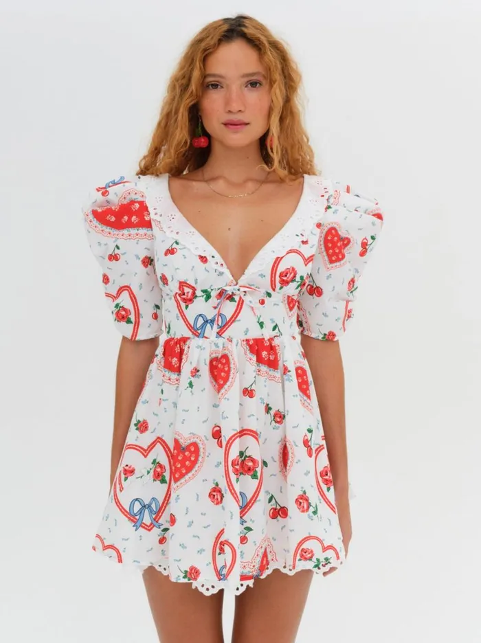 Women Dresses For Love and Lemons Daisy Mae Mini Dress White Women Dresses For Love and Lemons Daisy Mae Mini Dress White