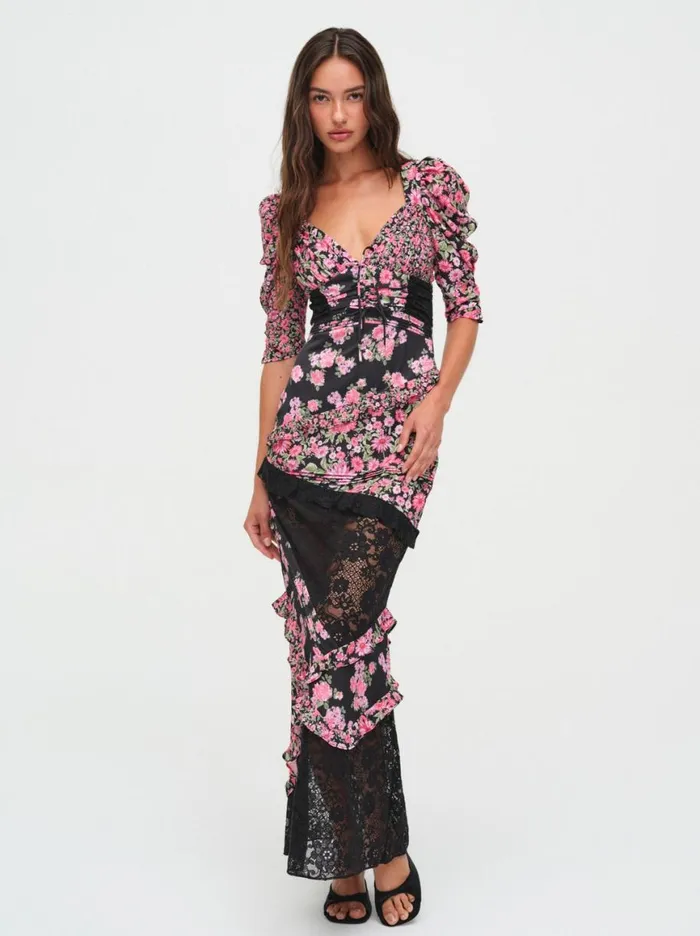 Women Dresses For Love and Lemons Emalyn Maxi Dress Black
