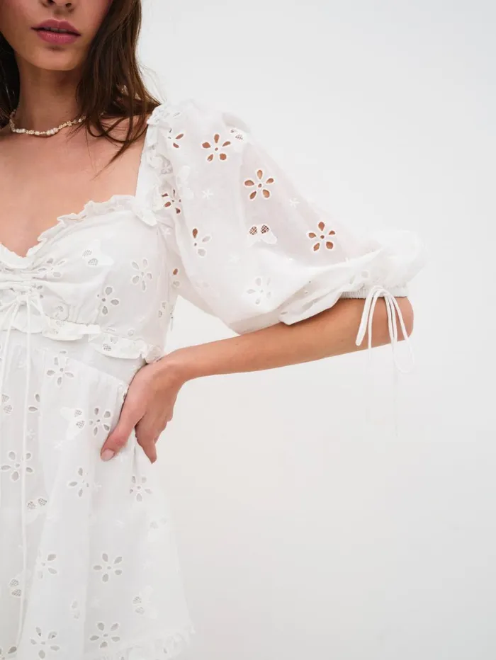 Women Dresses For Love and Lemons Fletcher Mini Dress White Women Dresses For Love and Lemons Fletcher Mini Dress White