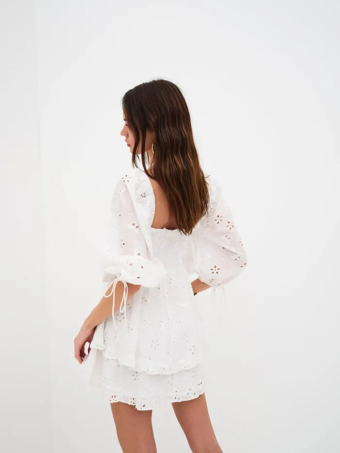 Women Dresses For Love and Lemons Fletcher Mini Dress White Women Dresses For Love and Lemons Fletcher Mini Dress White