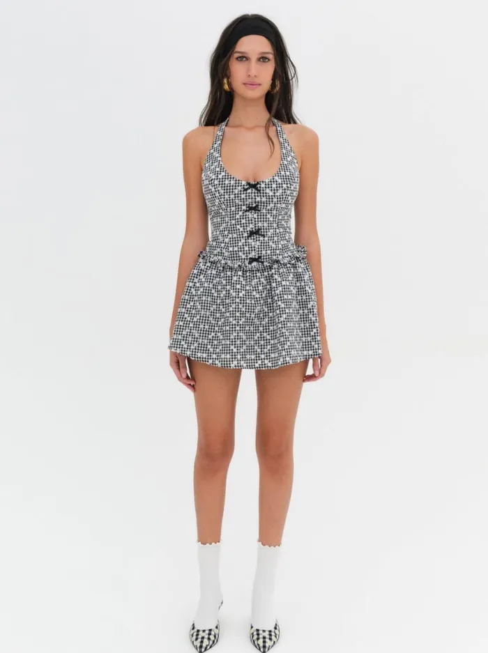 Women Dresses For Love and Lemons Janice Halter Mini Dress Black