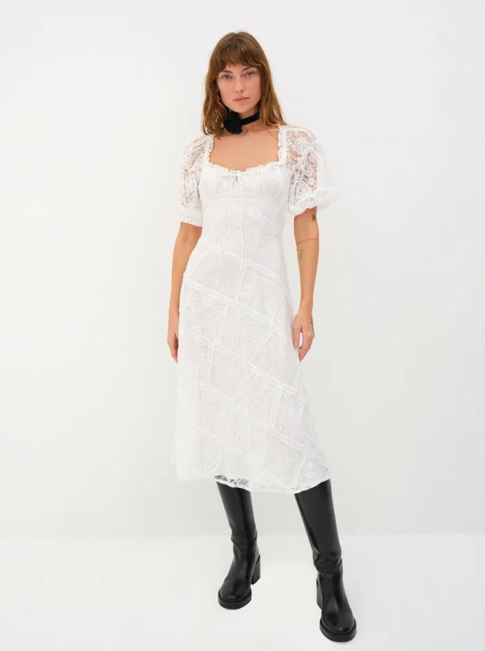 Women Dresses For Love and Lemons Lily Midi Dress White Women Dresses For Love and Lemons Lily Midi Dress White