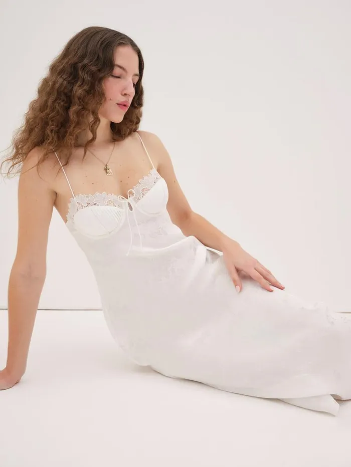 Women Dresses For Love and Lemons Lola Midi Slip Dress White Women Dresses For Love and Lemons Lola Midi Slip Dress White