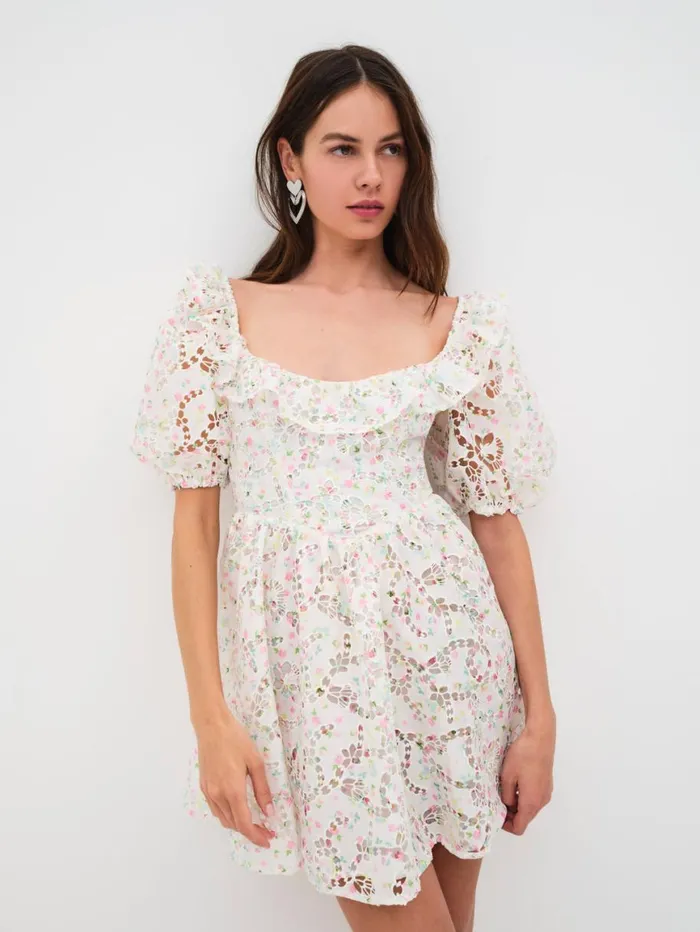 Women Dresses For Love and Lemons Magnolia Mini Dress White