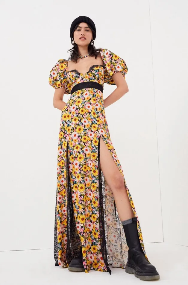 Women Dresses For Love and Lemons Sylvia Maxi Dress Yellow