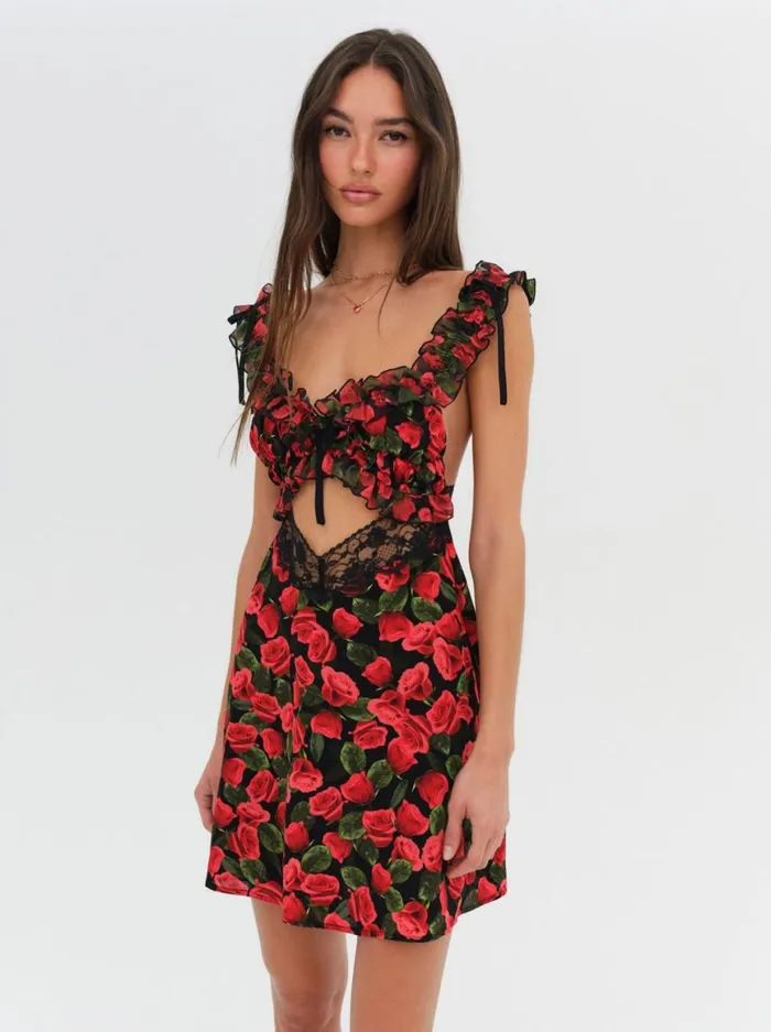 Women Dresses For Love and Lemons Varvera Mini Dress Red
