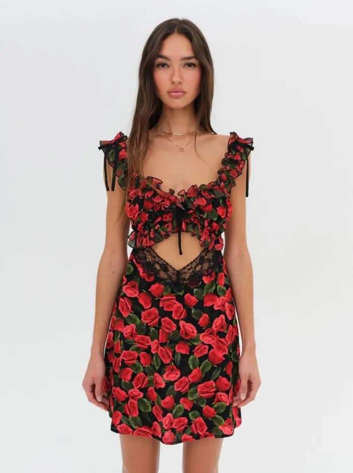 Women Dresses For Love and Lemons Varvera Mini Dress Red Women Dresses For Love and Lemons Varvera Mini Dress Red