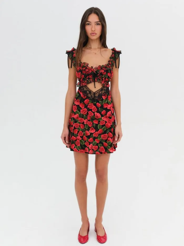 Women Dresses For Love and Lemons Varvera Mini Dress Red Women Dresses For Love and Lemons Varvera Mini Dress Red