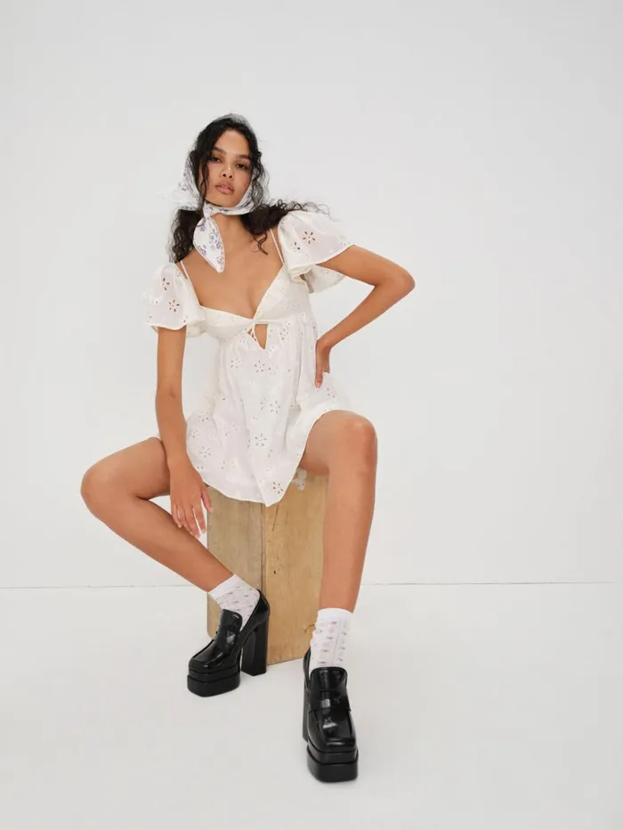 Women Dresses For Love and Lemons Weston Mini Dress White Women Dresses For Love and Lemons Weston Mini Dress White