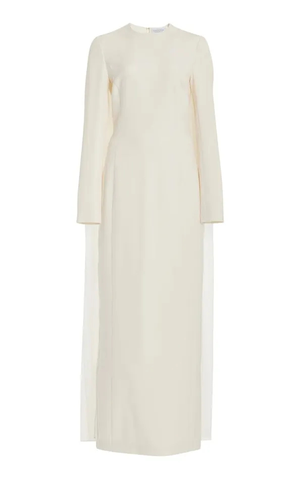 Women Dresses Gabriela Hearst Carlota Draped Gown In Ivory Silk Wool Cady