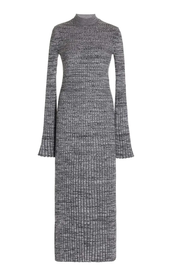 Women Dresses Gabriela Hearst Castor Knit Dress In Charcoal Melange Cashmere