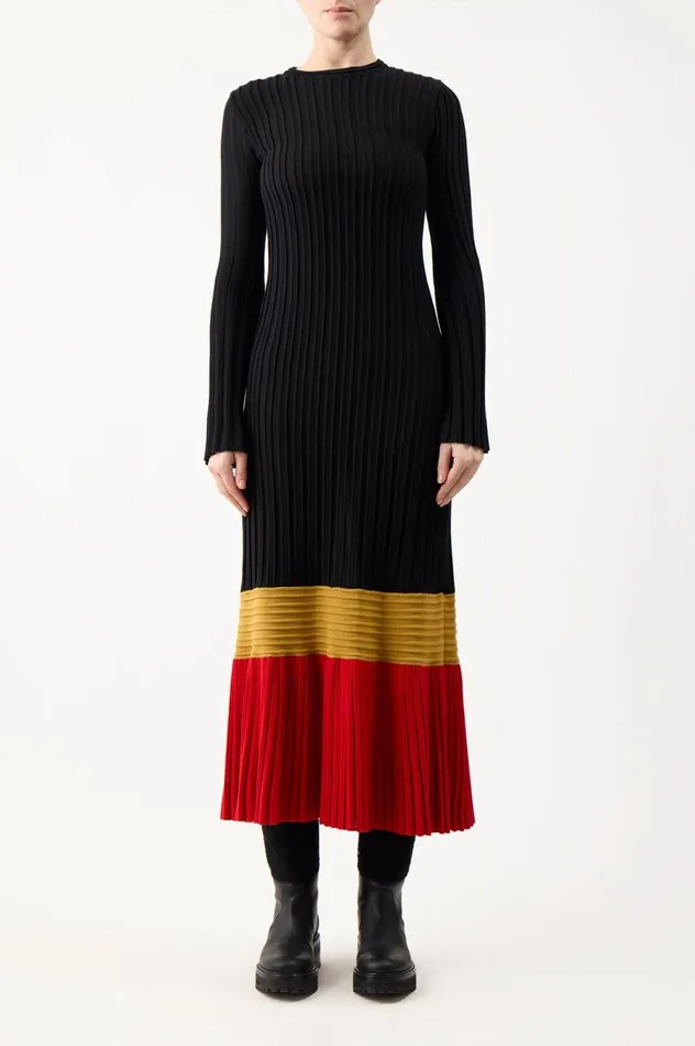 Women Dresses Gabriela Hearst Fiona Knit Dress In Multi Cashmere Silk