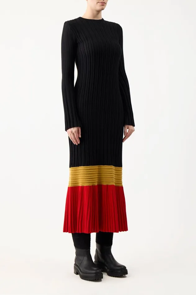 Women Dresses Gabriela Hearst Fiona Knit Dress In Multi Cashmere Silk
