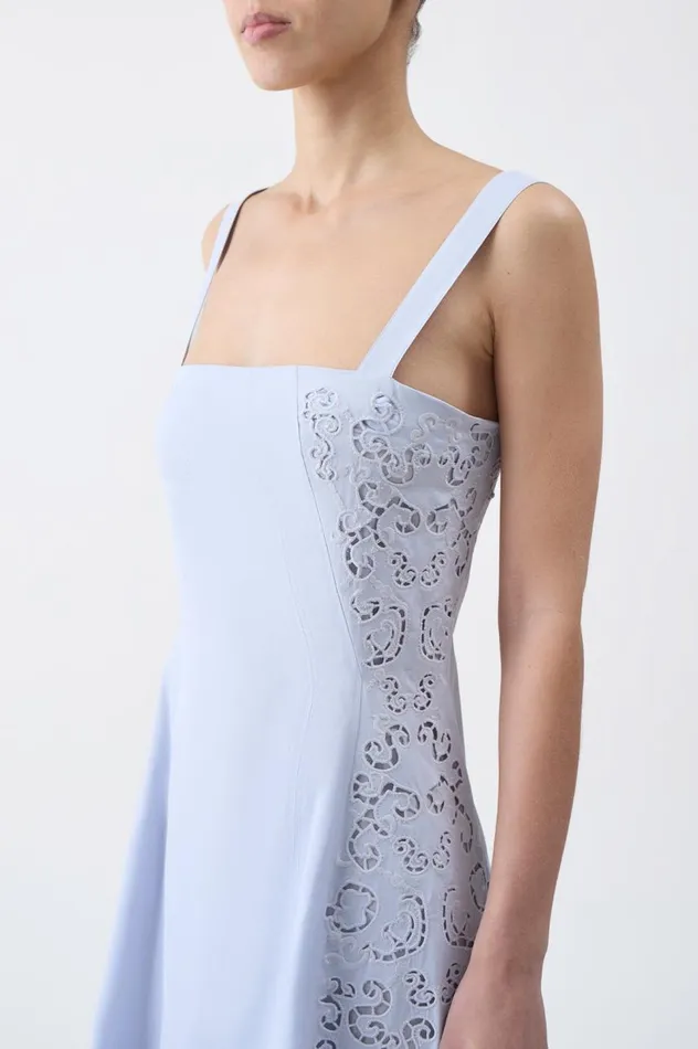 Women Dresses Gabriela Hearst Lenya Lace Dress In Light Blue Sea Island Cotton Poplin