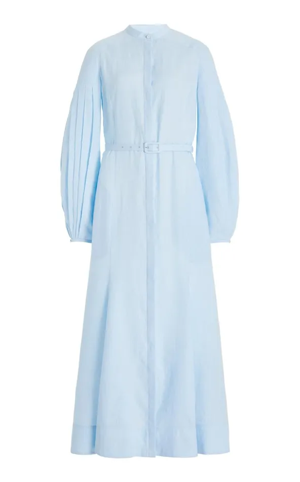Women Dresses Gabriela Hearst Lydia Dress With Slip In Light Blue Aloe Linen