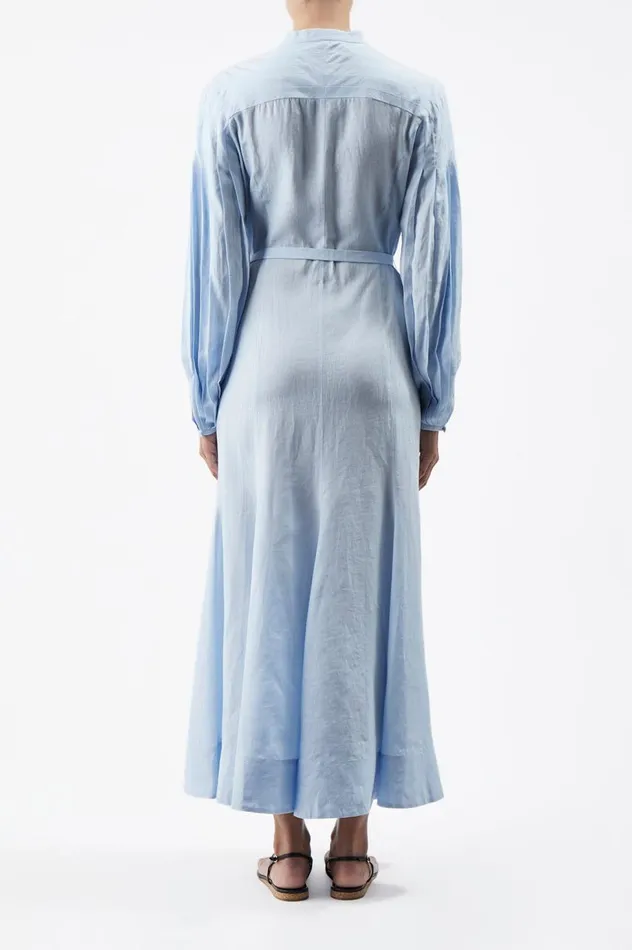 Women Dresses Gabriela Hearst Lydia Dress With Slip In Light Blue Aloe Linen